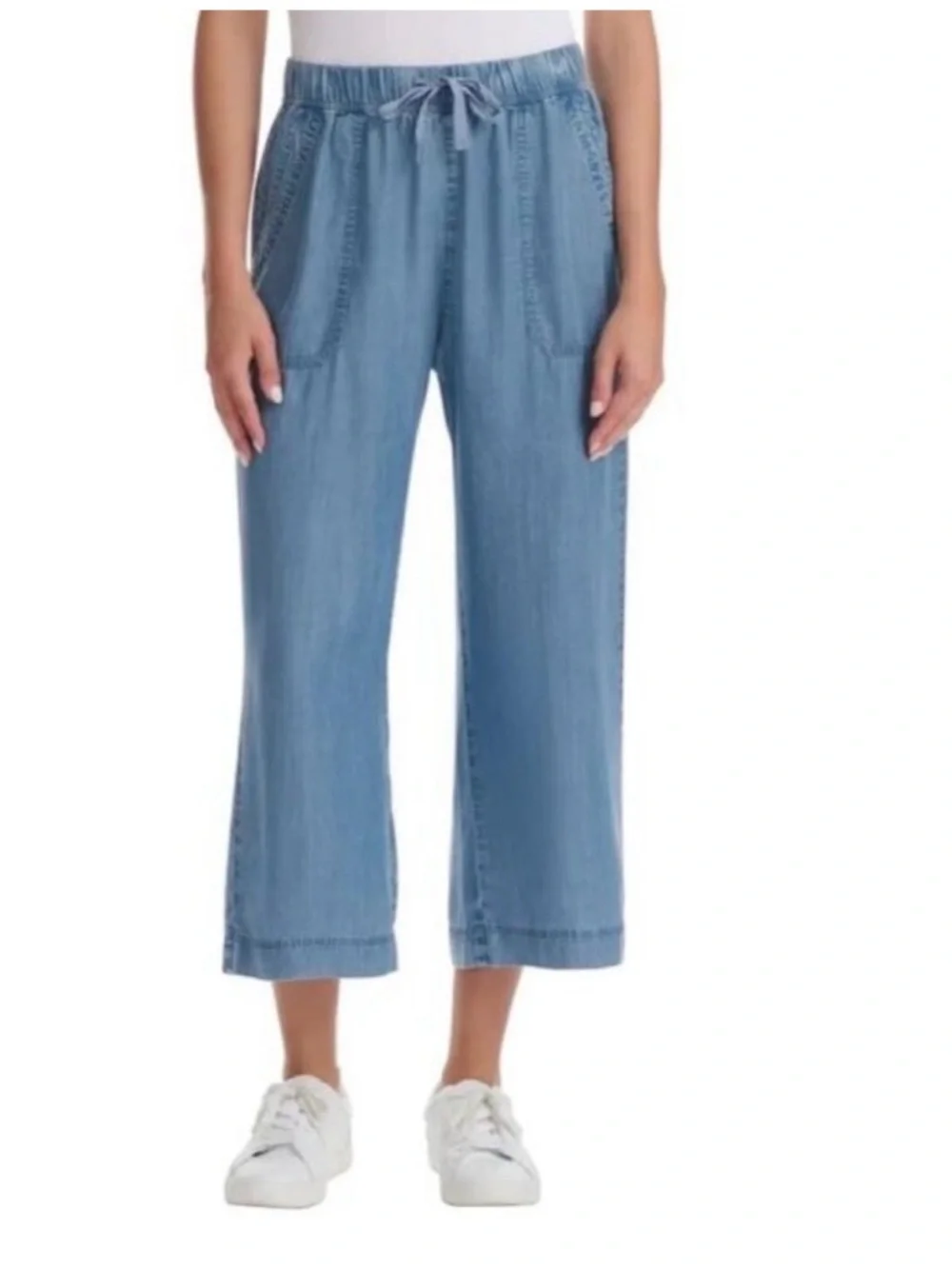 Splendid Light Blue Cropped Wide-Leg Lightweight Jeans - Medium - Picture 1 of 5